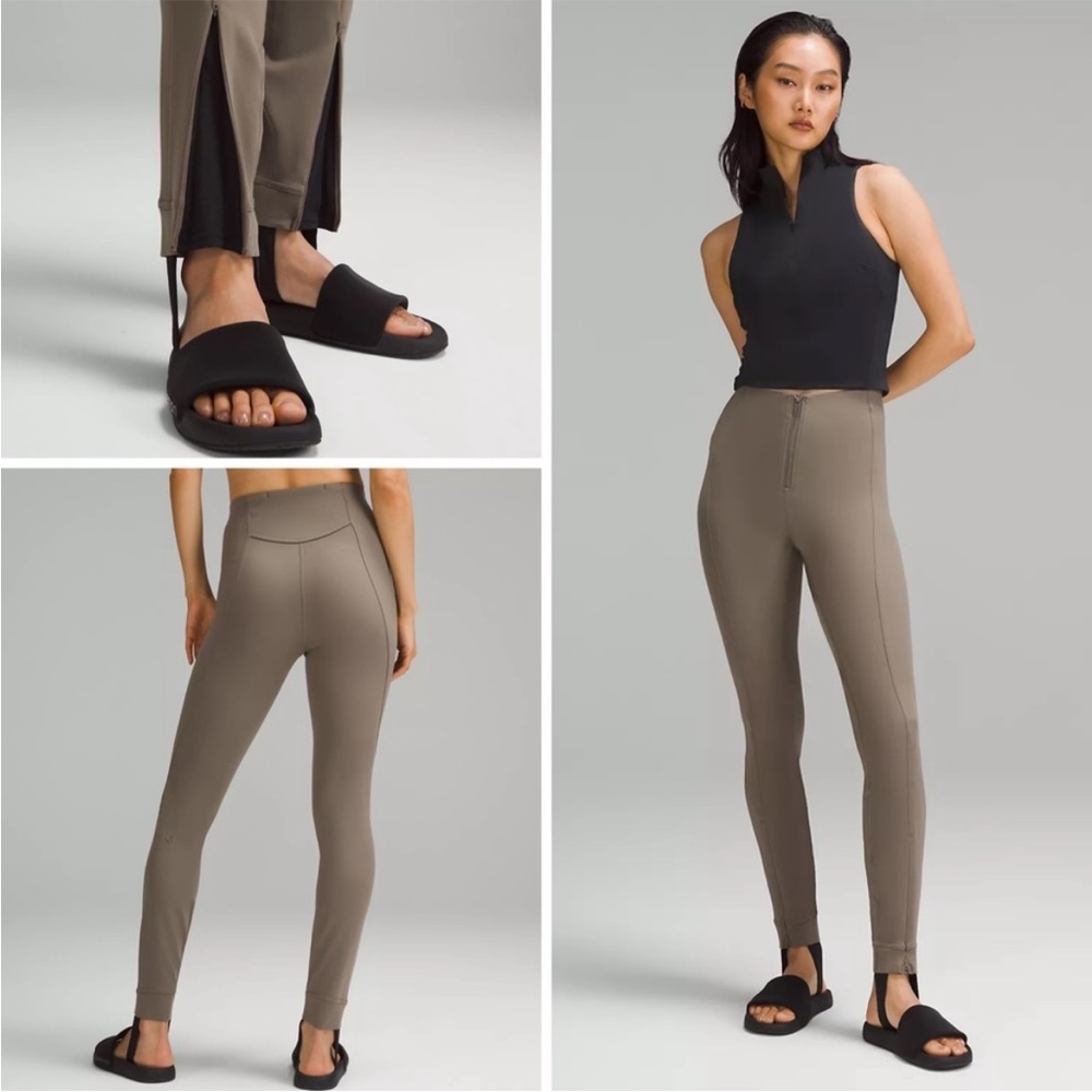 NWT Lululemon Pull-On Zip-Front High Rise Pant in Nomad  $148 MSRP Size Small